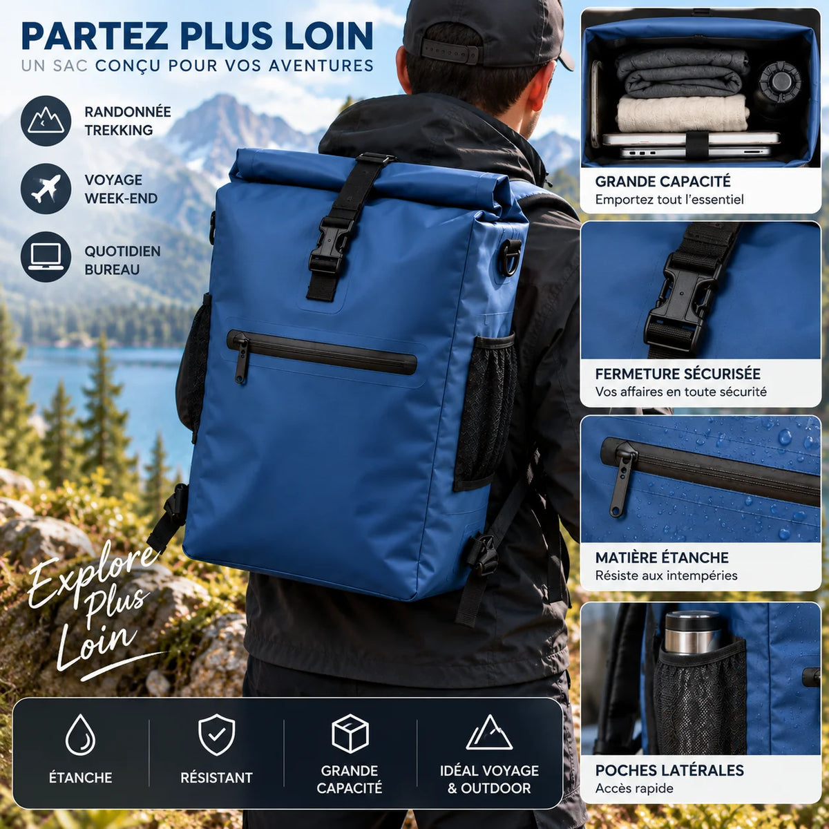 Sacoche Vélo Convertible en Sac à Dos