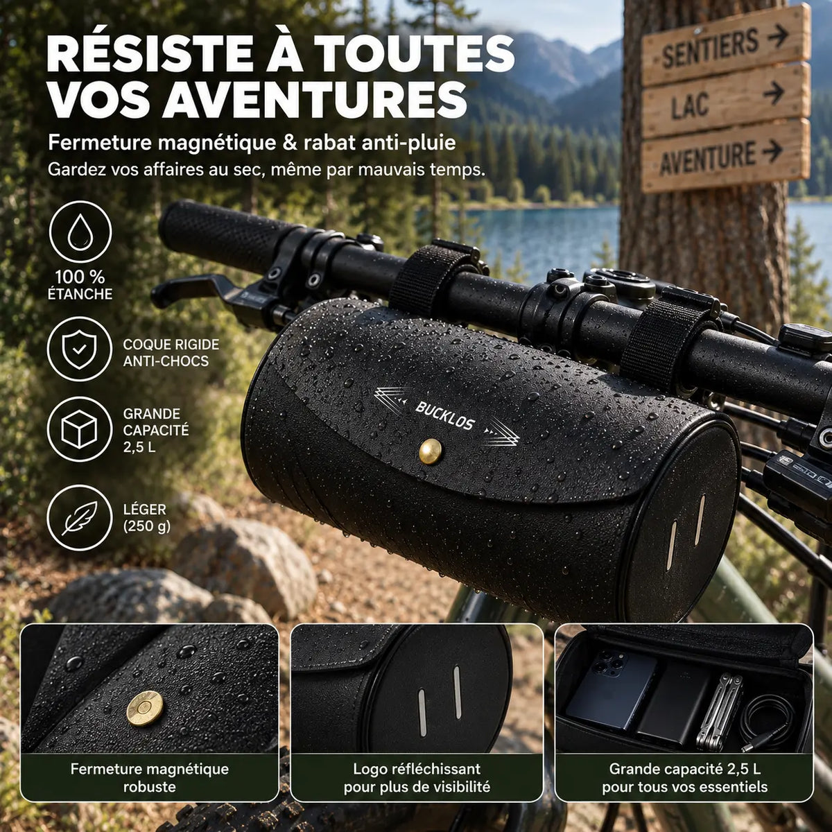 Sacoche de Guidon Vélo 2,5 L