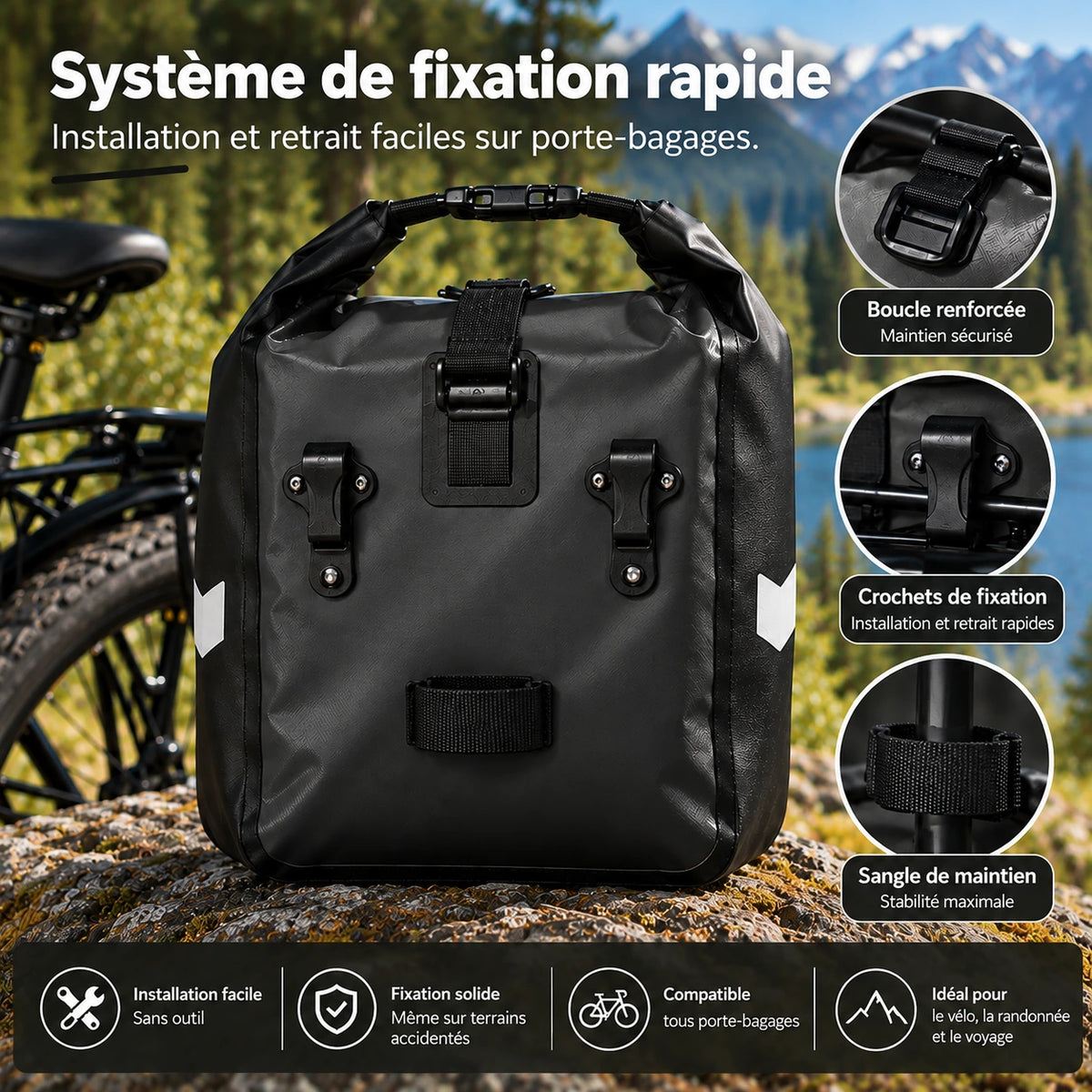 Sacoche de Vélo arrière Étanche 10 L