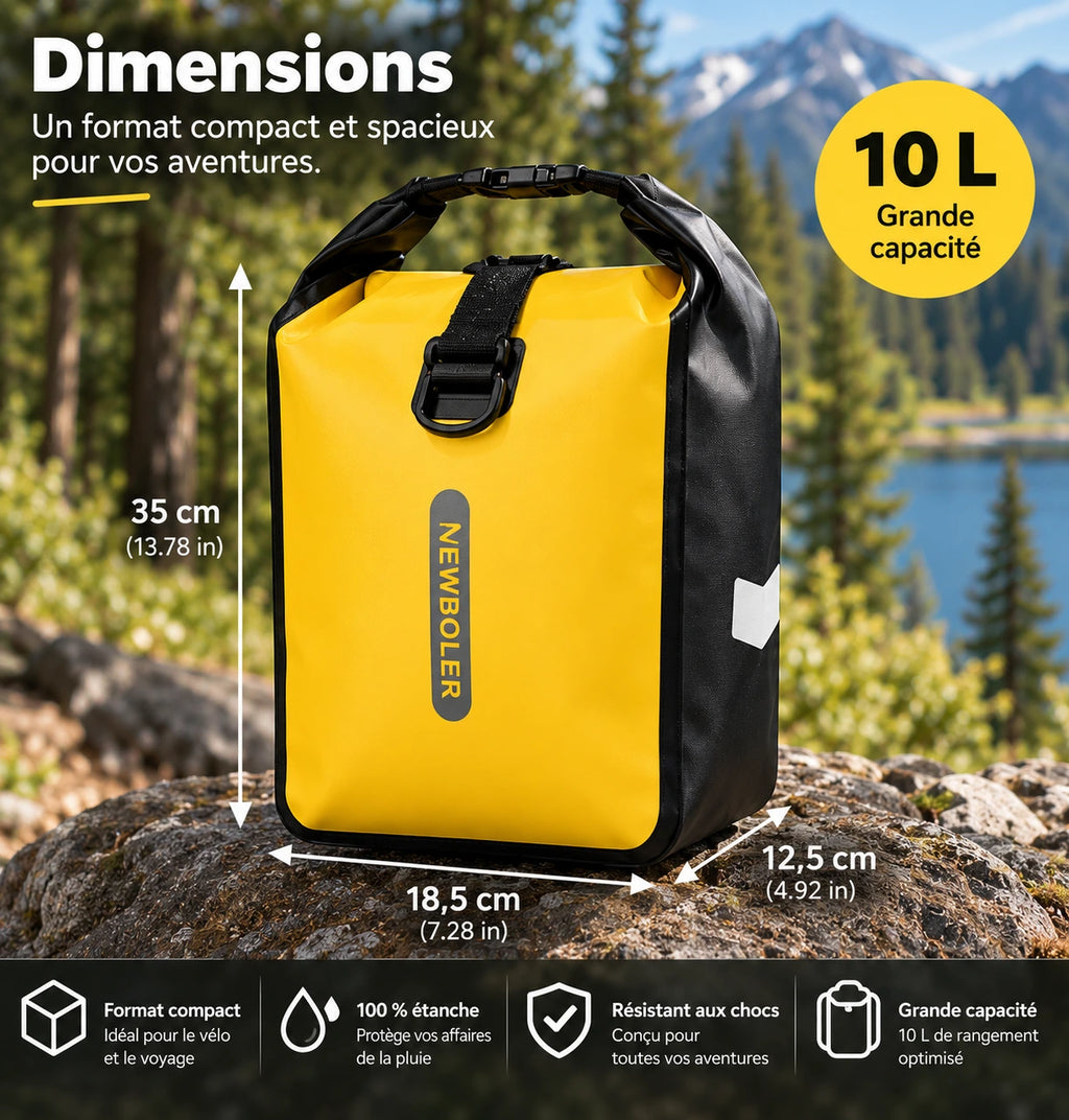 Sacoche de Vélo arrière Étanche 10 L