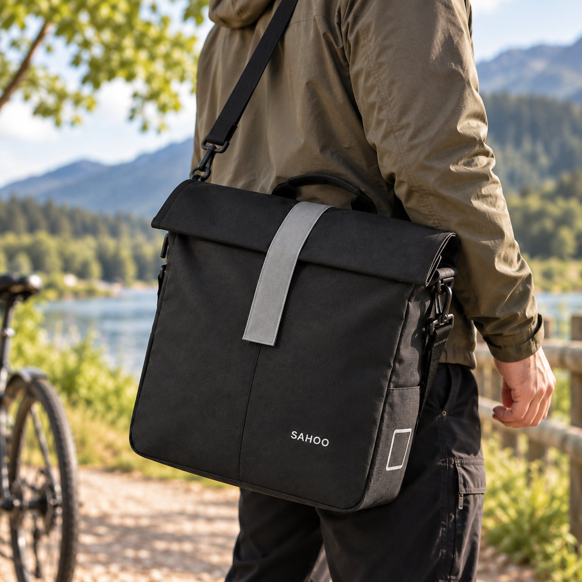 Sacoche Vélo Convertible 14 L avec Bandoulière